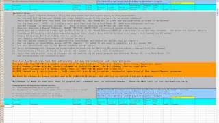 Master Schedule Spreadsheet - Overview