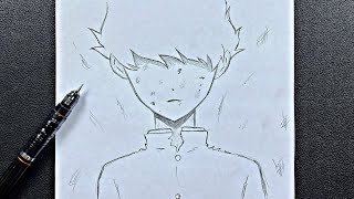 Easy anime drawing | how to draw Shigeo Kageyama easy step-by-step