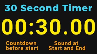 30 Second Timer – With Countdown, Sound - Dark Theme