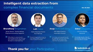 Panel Discussion - Botminds Webinar - Intelligent Data Extraction from Complex Financial Documents