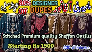 Just RS 1500🌸HOT SALE✨*Agha Noor* Shiffon Designer outfits💞 Boutique Style hand Embellished Dresses