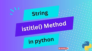 (SY) istitle() method in python
