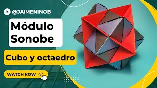 Poliedro: Cubo y octaedro - Kusudama ball
