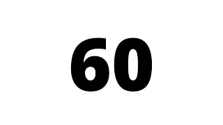 60 Second Countdown Timer White Screen With Sound Effect