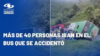 Cuatro personas resultaron heridas tras volcamiento de bus en Antioquia