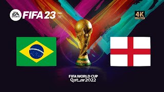 Brasil x Inglaterra | FIFA 23 Gameplay | Copa do Mundo Qatar 2022 | Semifinal [4K 60FPS]