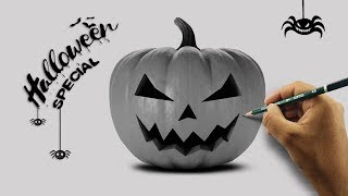 Draw Spooky Pumpkin | Step-by-step Tutorial
