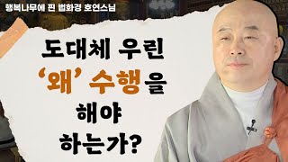 도대체 우리는 '왜' 수행을 해야하는가? _ 호연스님 [행복나무에 핀 법화경 100회]