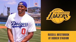 Russell Westbrook throws the first pitch at the Dodgers game | Los Angeles Lakers