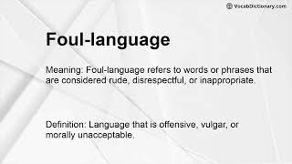 Foul Language Meaning