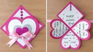 DIY - Easy and beautiful card for Women's day / Women's day card making very easy Handmade