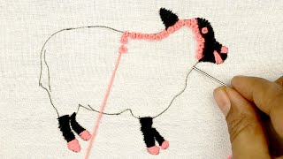 Did you ever see this type of uncommon hand embroidery work? animal embroidery (sheep embroidery)