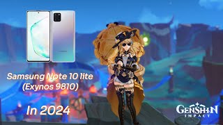 Samsung Note 10 lite (Exynos9810) game test | Genshin Impact(patch 5.1) in 2024