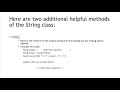 The trim and split methods of the Java String class