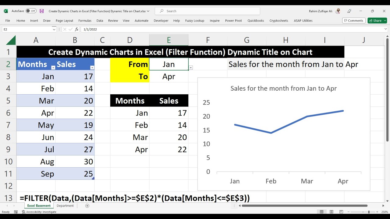 Excel Dropdown List Using Filter Function