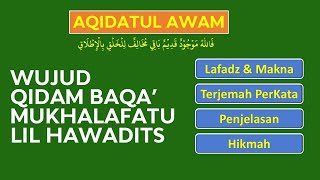 Aqidatul Awam, Mengenal Sifat Wujud qidam baqo mukholafatu lil hawaditsi  I Belajar Makna (eps 5)