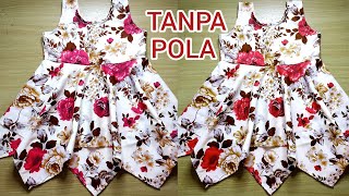 Baby frock cutting and stitching very easy// Cara membuat baju anak perempuan TANPA POLA