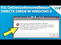 FIX: DirectX function GetDeviceRemovedReason failed with error