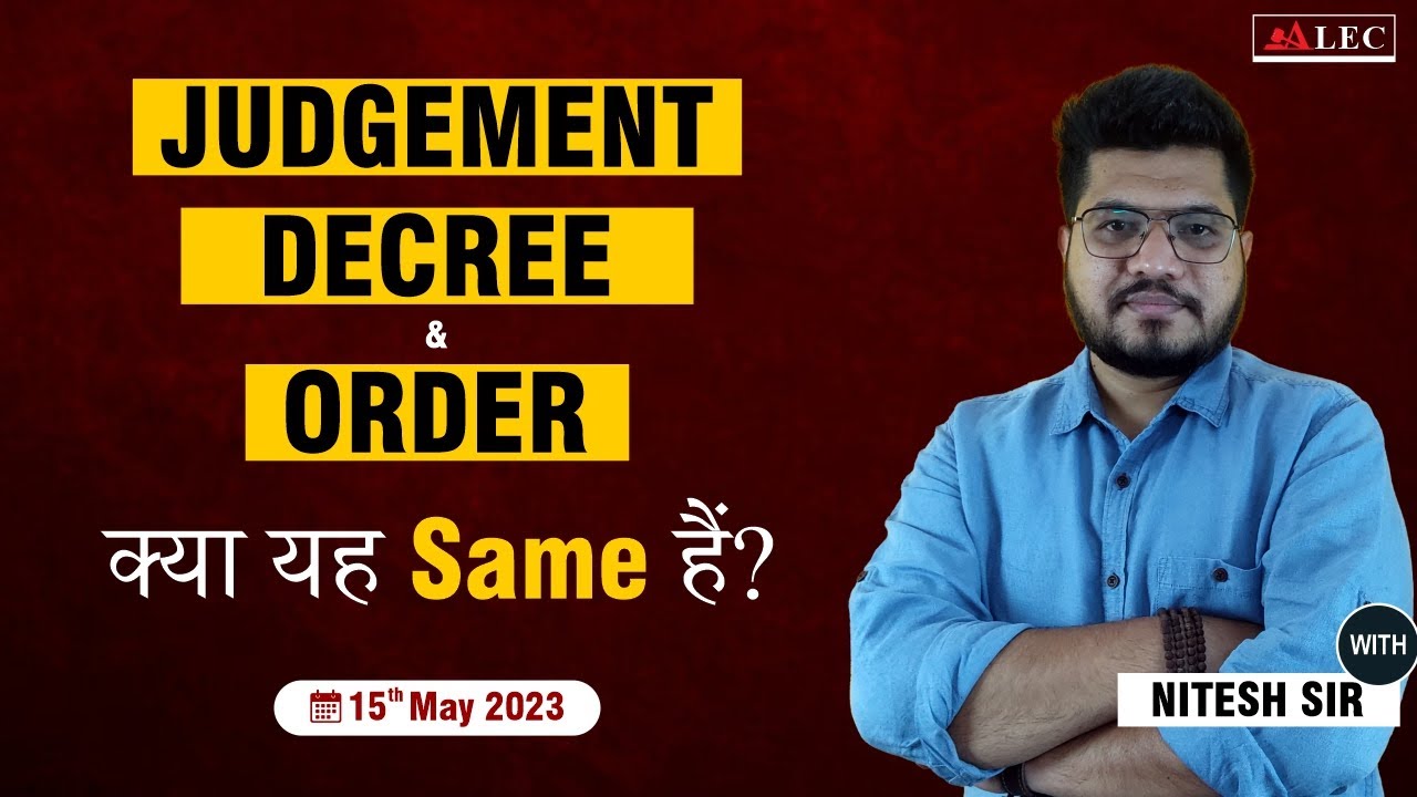 Difference Between Decree And Order | Cpc Lectures By Nitesh Sir - YouTube