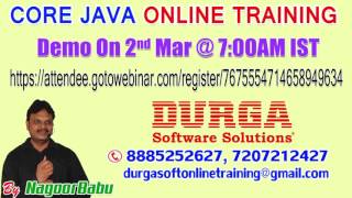Core Java Online Training by Nagoor Babu Demo On 2nd March 7:00AM IST