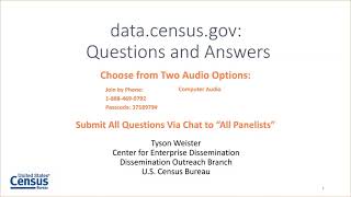 data.census.gov Q&A Webinar - July 2021