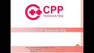 Online CPP Homework Help