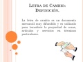 Títulos valores: La letra de cambio.