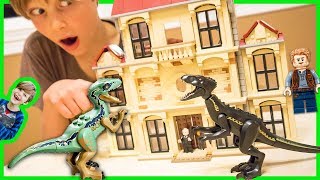 Lego Jurassic World Indoraptor Vs. Blue Dinosaur Battle and Time Lapse Build!