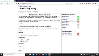 CSES Problem Set - Increasing Array - Introductory Problems