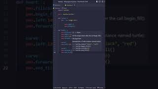 creating a heart with python turtle graphics | Heart Design using python turtle graphics #short