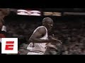 Michael Jordan shrugs after making six 3s in first half of 1992 Finals Game 1 | ESPN Archives