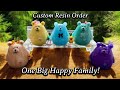 #642 Custom Resin Order Bears & Bench For One Big Happy Family