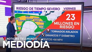 Tornados y granizo ponen en alerta a 23 millones de personas | Noticias Telemundo
