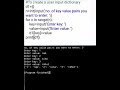 #Create user input dictionary #python #basics