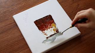 Palette knife Abstract painting #20 Coffee｜Acrylic painting｜Easy demonstration｜Satisfying｜Latte