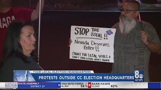 Protests outside Clark County Election Headquarters call for transparency in bal