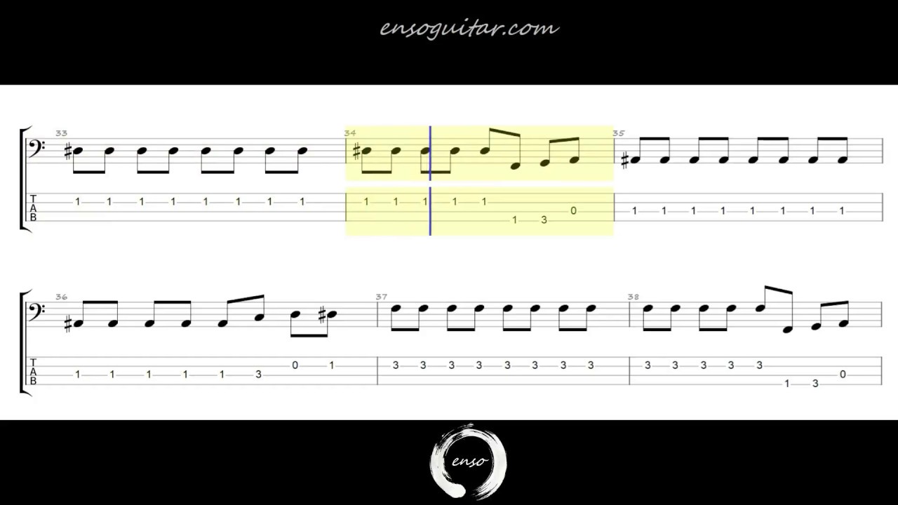 Chuck Berry - Johnny B. Goode {Easy Bass Tab Playthrough} - YouTube