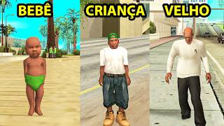 JOGANDO GTA SA ATÉ FICAR VELHO! CJ bebê até IDOSO, INCRÍVEL