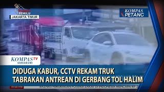 Rekaman CCTV Detik-Detik Tabrakan Beruntun di Gerbang Tol Halim Utara