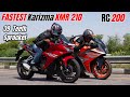 Fastest Karizma XMR 210 With 39 Teeth Sprocket vs RC200 Drag Race