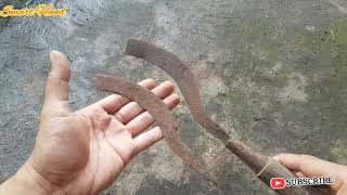 Potongan Sabit Rumput Menjadi pisau Karambit #blacksmith #viral