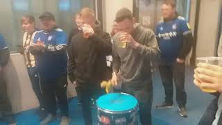 IPSWICH FANS CHANT WE GOT A DRUM AFTER DRUMMER TURNS UP LATE