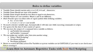 Section-4: Video-4 : Rules to Define Variables in Bash Shell Scripting