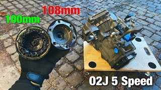 MK4 O2J Transmission In A MK3 : Diff Flange Swap - 108mm To 100mm ( VR5 Savoy Project )