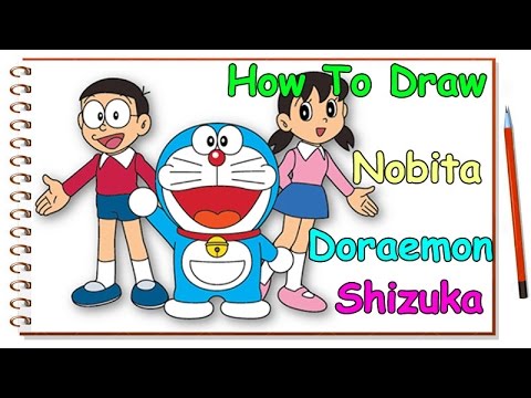 How to Draw Doraemon, Nobita and Shizuka | HD Arts How to Draw Doraemon, Nobita and Shizuka | HD Arts