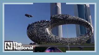 Video of 'spaceship' entering Dubai's Museum of the Future