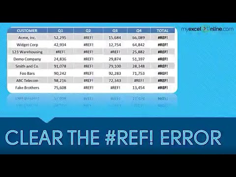 How to clear a #REF! Error in Excel