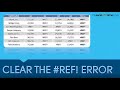 How to clear a #REF! Error in Excel
