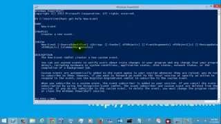 Windows Powershell Tutorial - New-Event