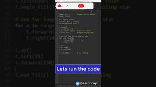Turtle in Python - Draw 2 Stars - Fill Color using Python For Loop #shorts #coding #programming